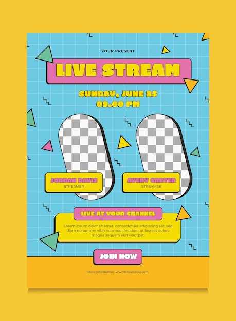 Retro Live Stream Poster Design