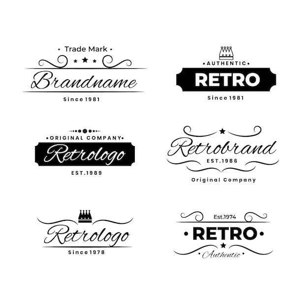 Retro logo collectie