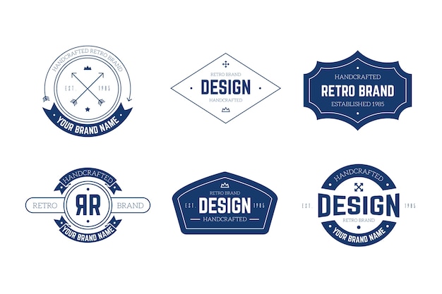 Retro logo collection template concept