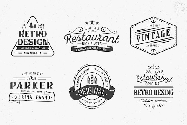 Vector retro logo collection template theme