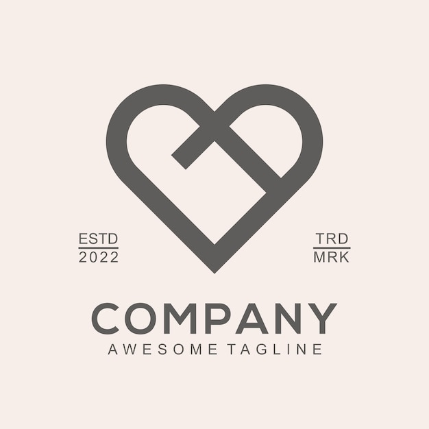 Vector retro logo love template vector