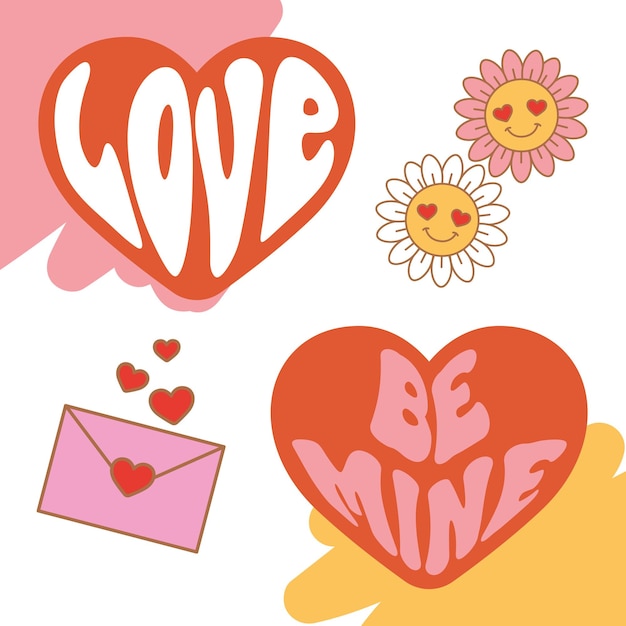 Vector retro love background