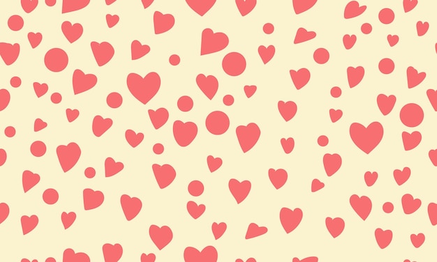 Retro love heart seamless pattern illustrationCute romantic pink hearts background print