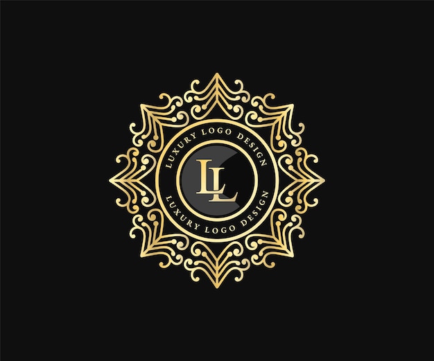 Retro luxe Victoriaanse kalligrafische embleem heraldische logo sjabloon met decoratief sierframe