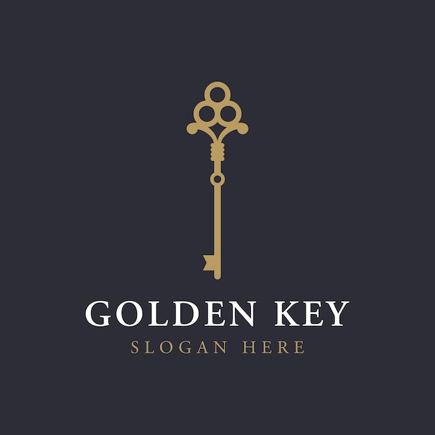 Retro luxury home or hotel or real estate key logo with creative idea
