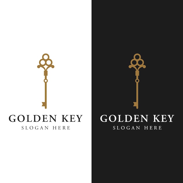 Retro luxury home or hotel or real estate key logo with creative idea