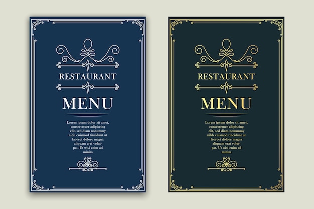 Vettore ristorante menu retrò, pubblicità o altro design e luogo per il testo