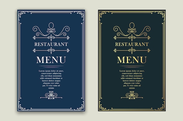 Vector retro menurestaurant, reclame of ander ontwerp en plaats voor tekst