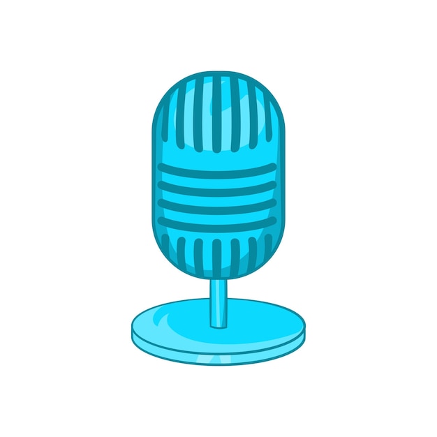 Retro microfoon icoon in cartoon stijl op een witte achtergrond