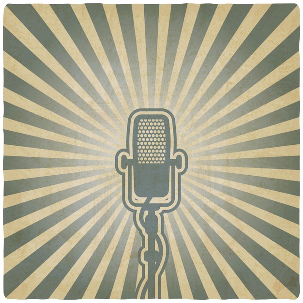 Retro microphon striped old background