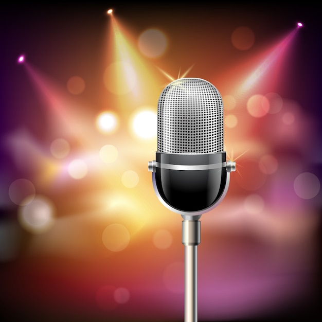 Retro microphone background