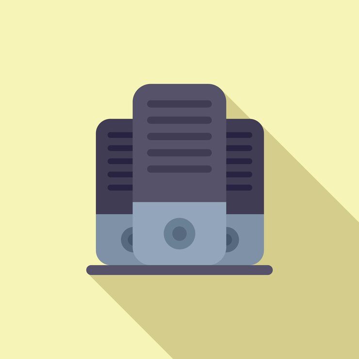 Vector retro microphone graphic design on a warm yellow background perfect for podcasts and music themes