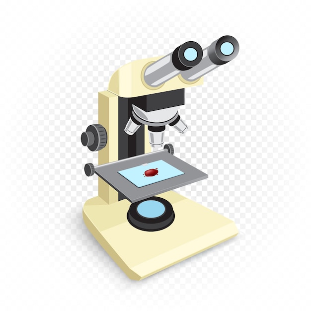 Retro microscope white background