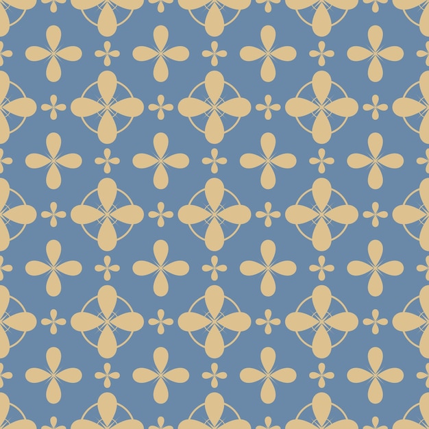 Retro minimalist bloom flowers seamless pattern