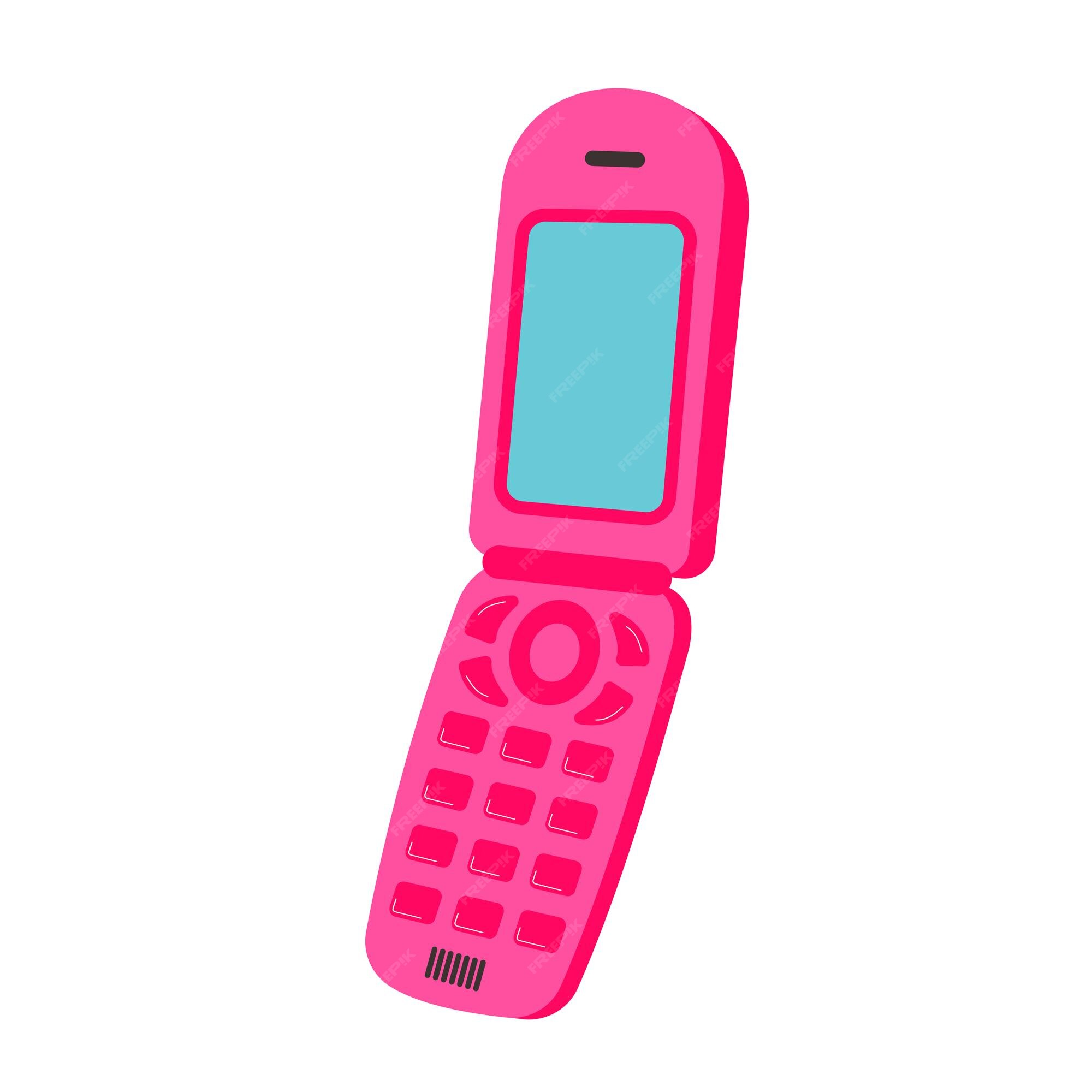 Linha De Arte Pop Antigo Ícone De Telefone Móvel De Teclado Vintage Isolado  No Fundo Da Cor. Dispositivo De Celular Retro. Telefone Móvel Vintage Dos  Anos 90. Vector Royalty Free SVG, Cliparts