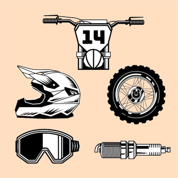 Retro motocross elements