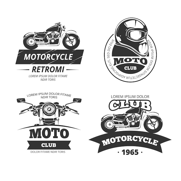 Vector retro motor club logos