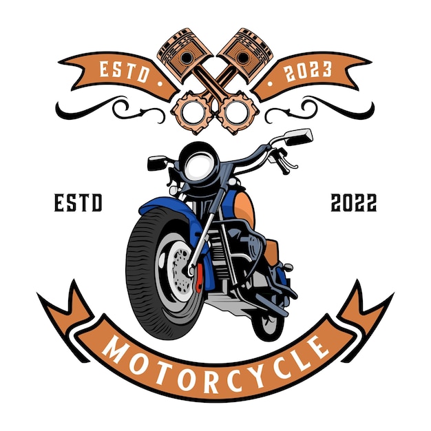 retro motorcycle logo design. motorcycle concept.for classic motorcycle lovers