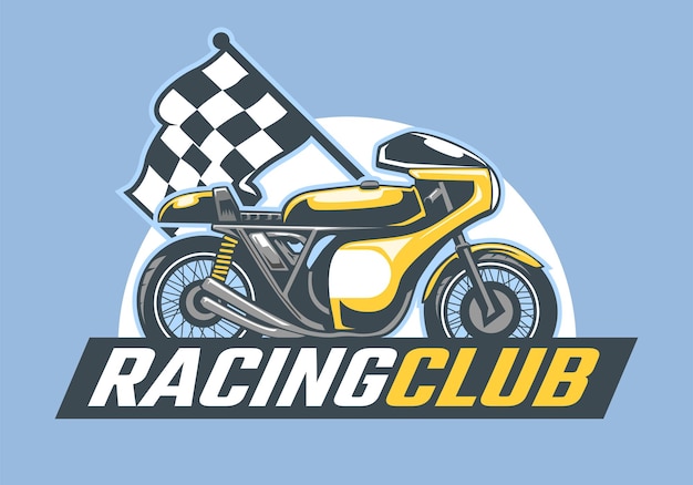 Vector retro motorcycle racer logo