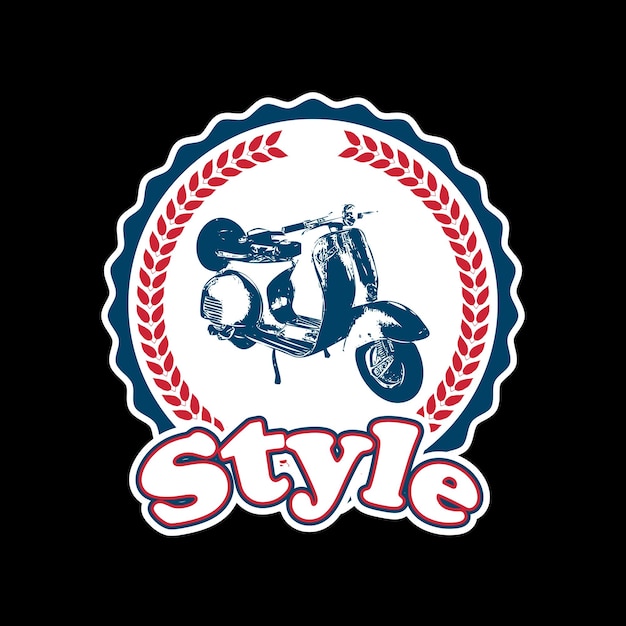 Retro motorcycle transport logo