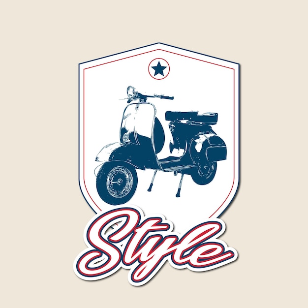 Retro motorcycle transport logo