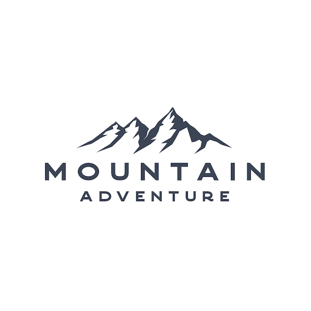 Design del logo di avventura in montagna retrò