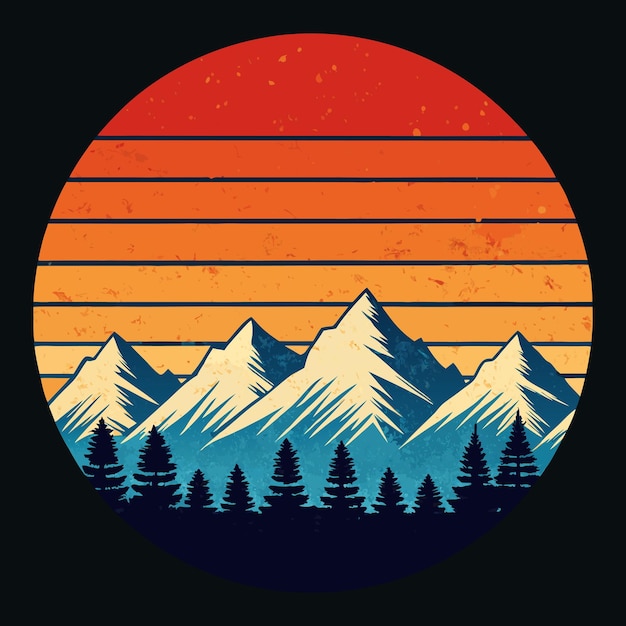 Vintage Sunset Trendy Trees Silhouette Conifer T-Shirt Vintage Sunset Trendy Trees Silhouette Conifer T-Shirt