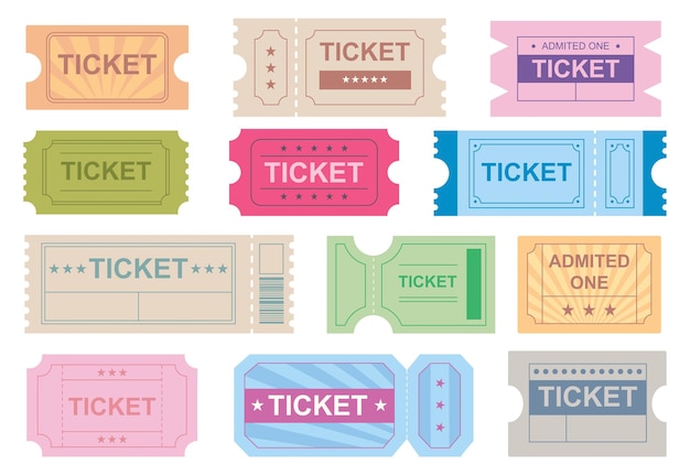 Vector retro movie ticket design element