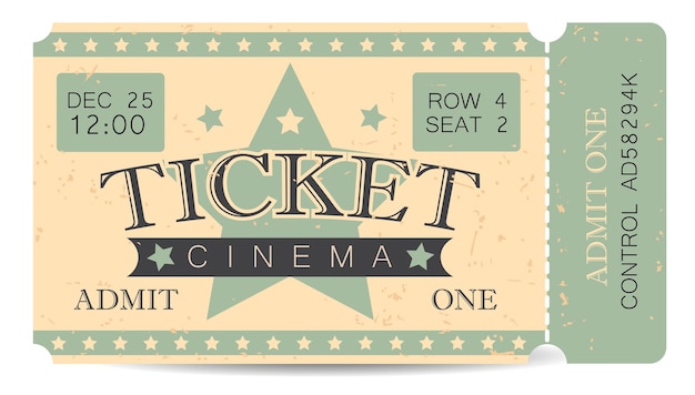 Retro movie tickets. vector template