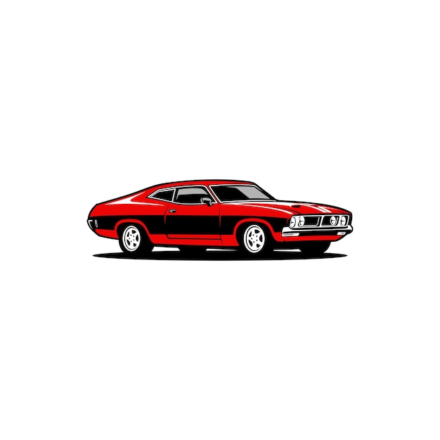 Illustrazione vettoriale di muscle car retrò