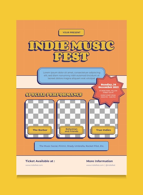 Retro Music Event Poster Template