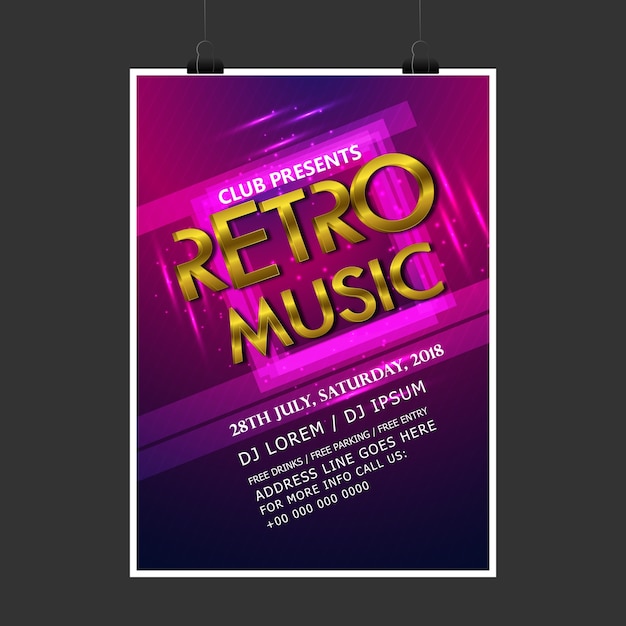 Vector retro music flyer.