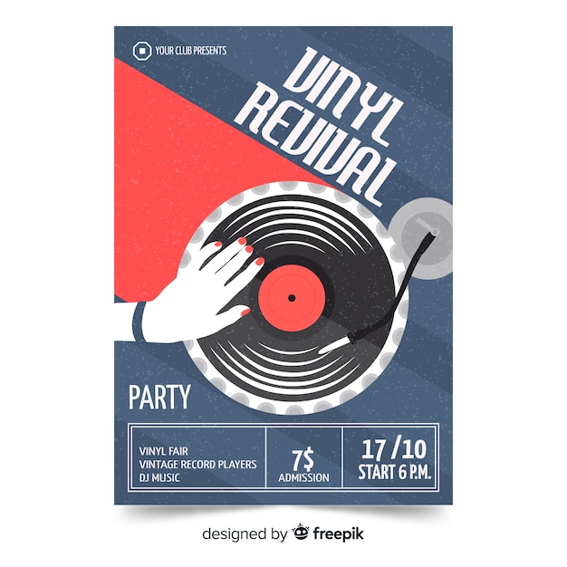 Vector retro music poster template