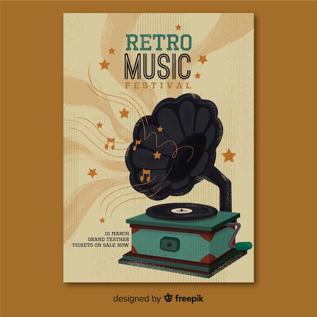 Retro music poster template