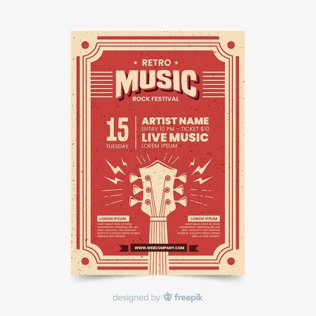 Vector retro music poster template