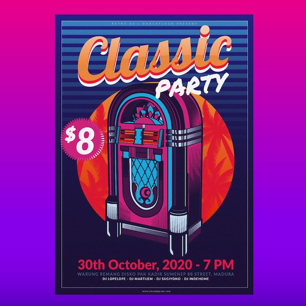 Vector retro music poster template