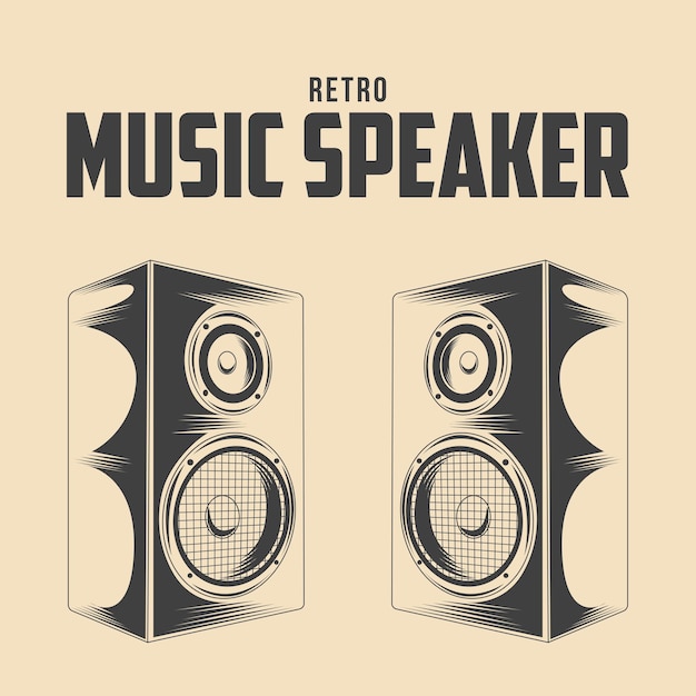 Retro Music Speaker Vector Illustration