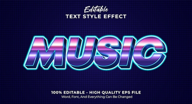 Vector retro music text effect