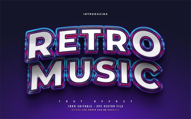 Retro muziek bewerkbaar tekststijleffect