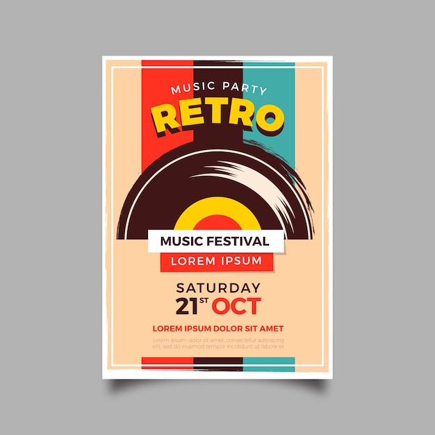 Retro muziek poster sjabloon