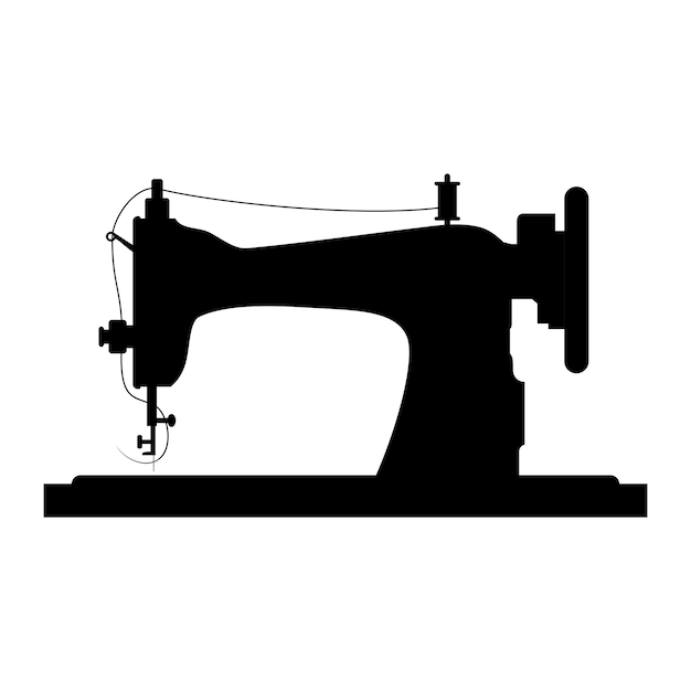 Retro naaimachinepictogram Mechanisch apparaat om stof te naaien en kledingstukken te maken