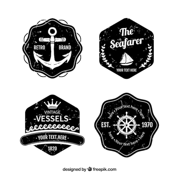 Vector retro nautische badges