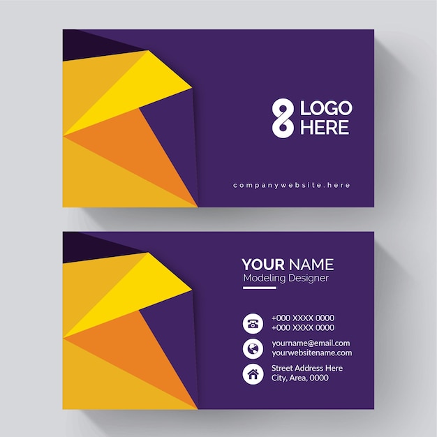 retro neon business card design