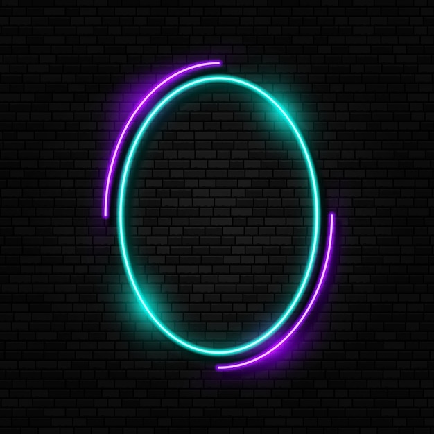 Retro neon sign Led or halogen lamp border Colorful neon frame