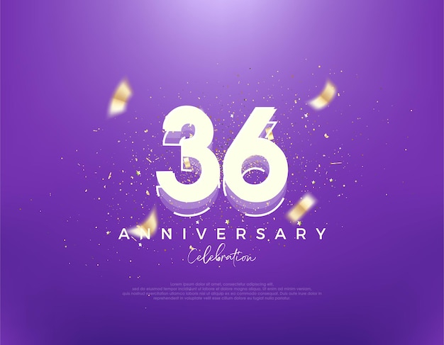 Retro number 36th on a modern blue background premium background vector design premium vector for poster banner celebration greeting