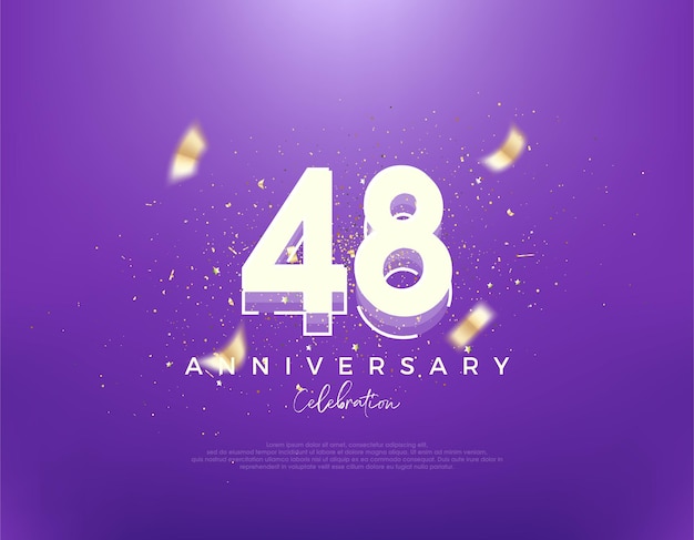 Retro number 48th on a modern blue background premium background vector design premium vector for poster banner celebration greeting