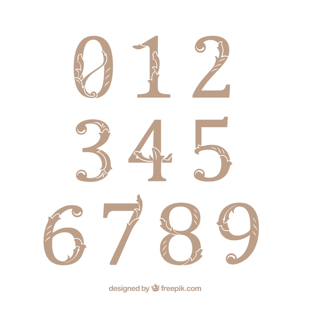 Vector retro number collection