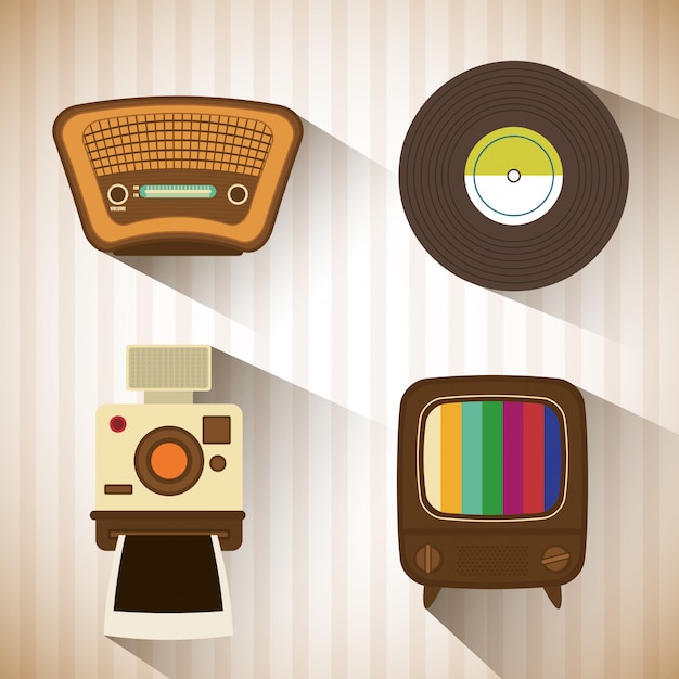 Retro objects vintage design