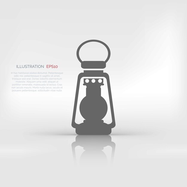 Vector retro oil lamp icon vector illustration