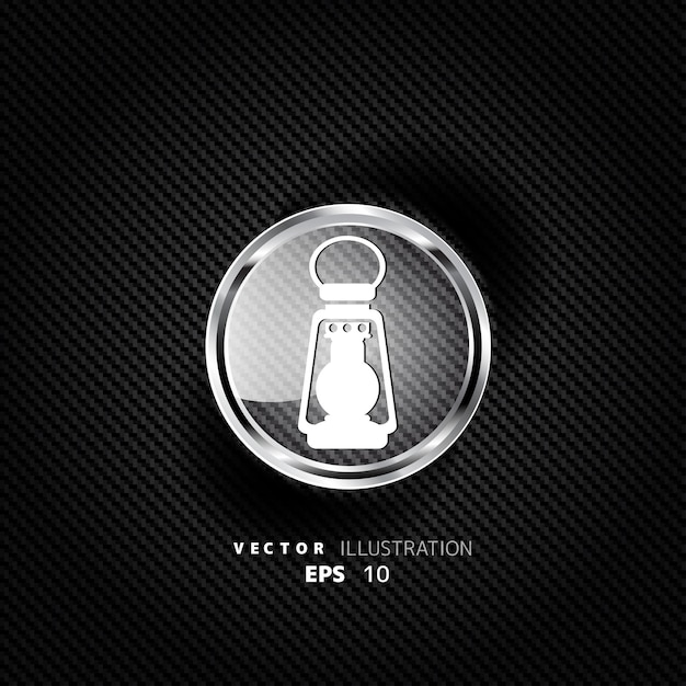 Vector retro oil lamp icon vector illustration
